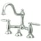 Kingston Brass KS3911GL Restoration Bathroom Bridge Faucet, Polished Chrome KS3911GL - alternate 1